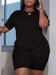 Crop Top & Shorts Set High Stretch