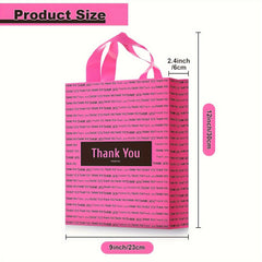 100 Pink Thank You Bags Plastic Merchandise Shopping Bags
