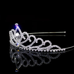 Rhinestone Headband Double Layer Crown Tiara Bridal Wedding Hair Accessories