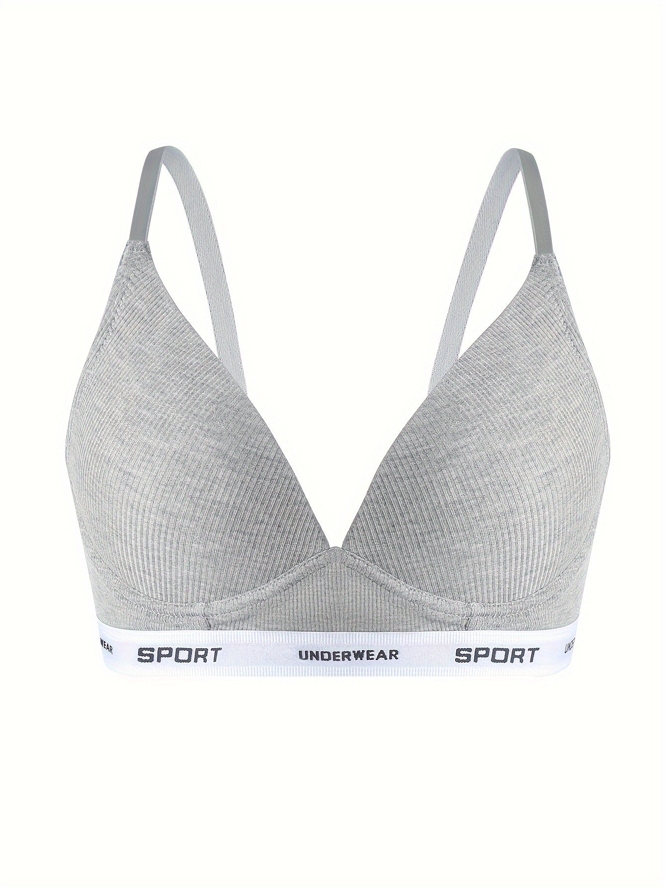 Letter Print Push Up Bra Comfy & Breathable Intimates Bra