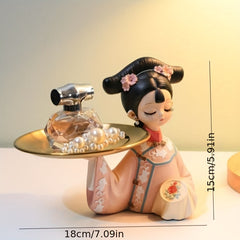 Ancient Style Girls Storage Tray Entrance Key Holder Home Organization
