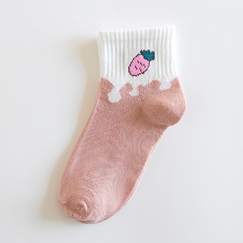 5 pairs Women's Casual Socks Funny Crew Socks