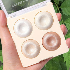 4-in-1 Pearly Highlighter Blush Powder Palette