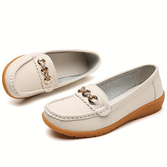 Women's Rhinestone Chain Flat Shoes Slip On Loafers