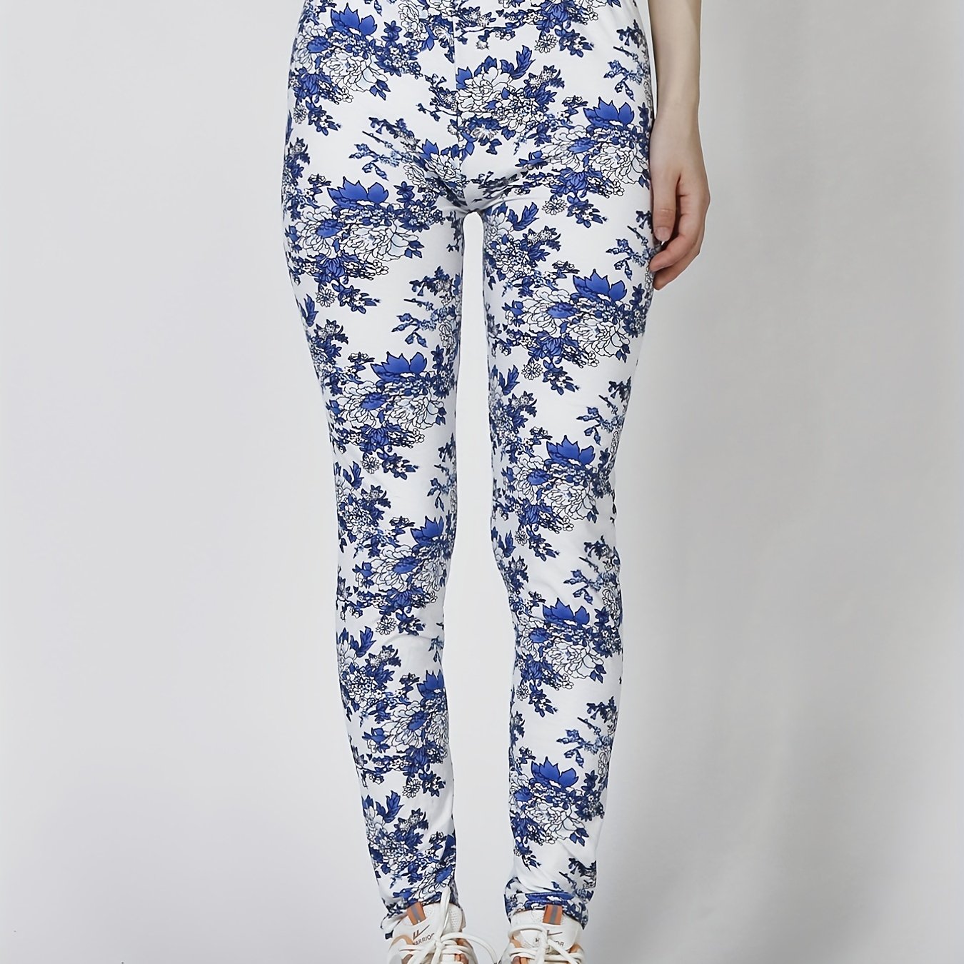 Floral Print Skinny Stretchy Leggings High Waist Yoga Leggings