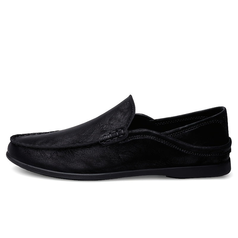 Men's Leather Loafer Shoes Casual Slip On Lightweight Moccasin