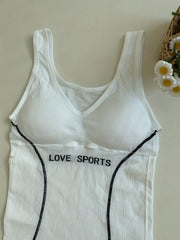 Letter Print Tank Top V Neck Top Women's Lingerie