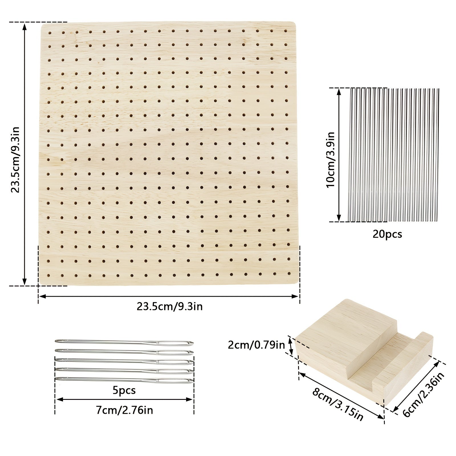 Wooden Crochet Blocking Board Set with Steel Pins and Accessories