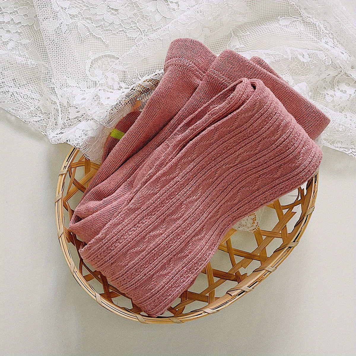 Casual Knit Elastic Pantyhose for Girls