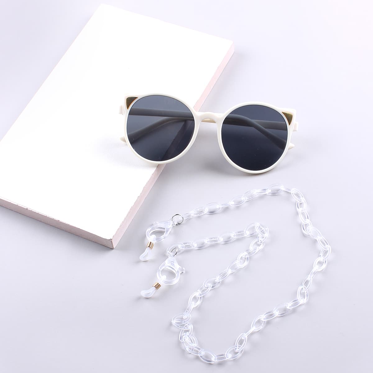 Kids Round Sunglasses with Chain & Case