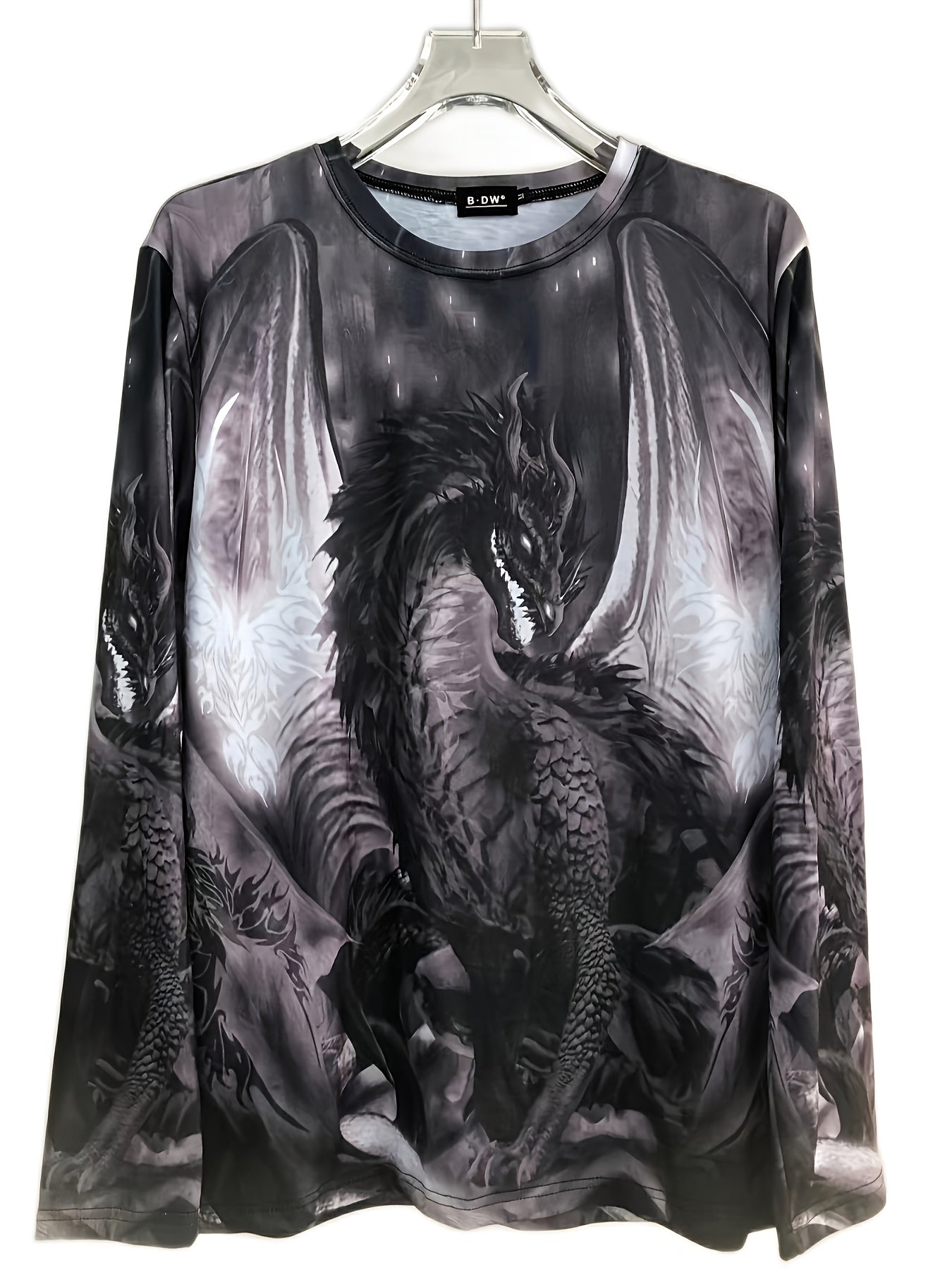Dragon 3D Print Men's Long Sleeve T-shirt for Autumn