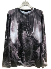 Dragon 3D Print Men's Long Sleeve T-shirt for Autumn