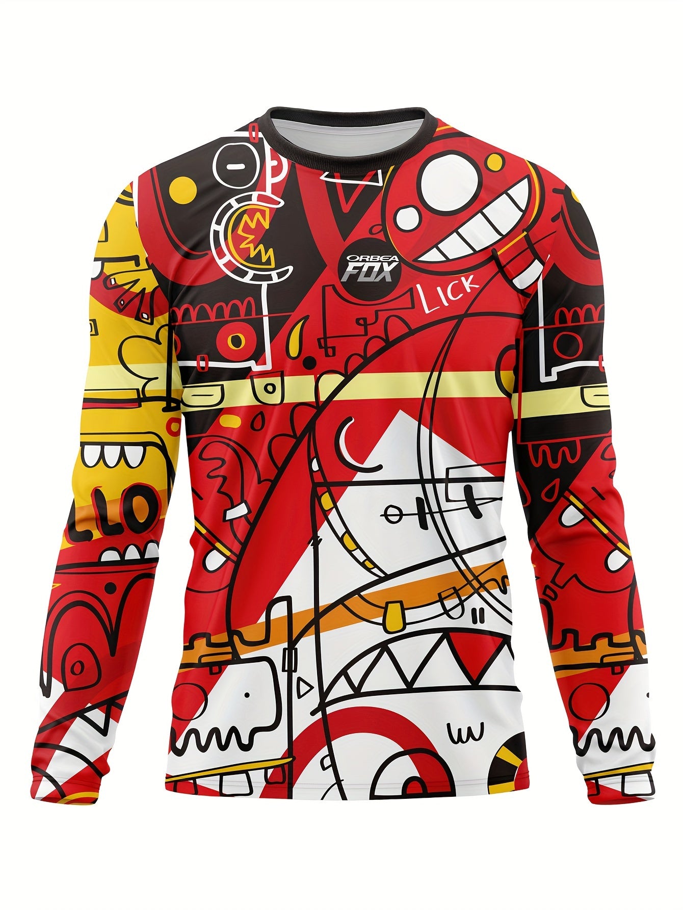 Men's Graffiti Long Sleeve Motorcycle T-shirt
