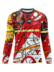 Men's Graffiti Long Sleeve Motorcycle T-shirt