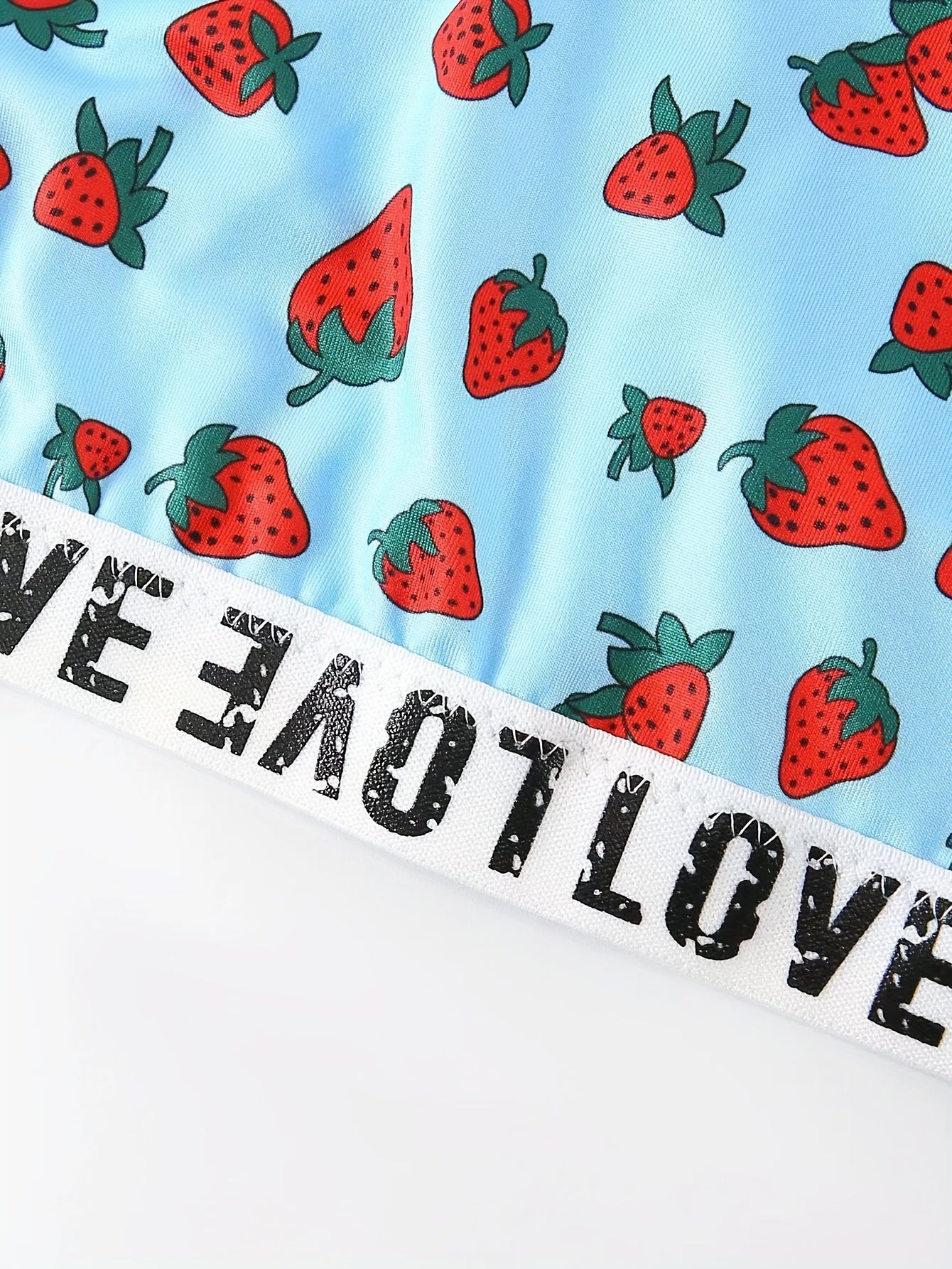 Strawberry Print Bra & Shorts Lounge Set
