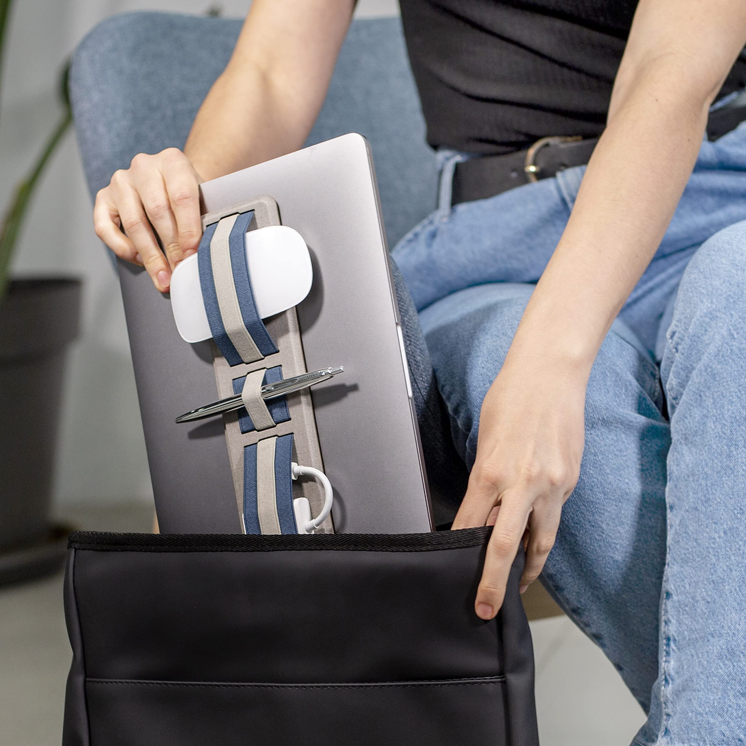 Adhesive Tech Organizer for Laptops Backpack - HD Holder