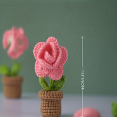 DIY Mini Potted Yarn Flower Bouquet Creative Gift
