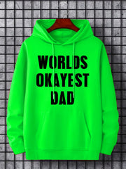 World's Okayest Dad Print Hoodie Casual Sweatshirt