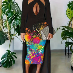 Women's Cardigan & Halter Dress Set - Spring & Fall Outfit