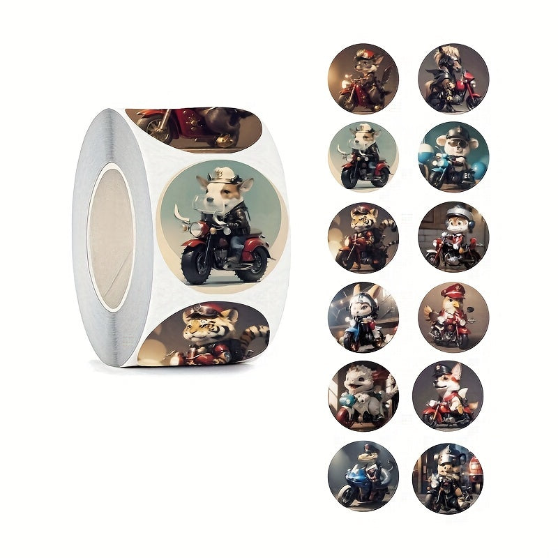 500pcs Animal Cow Cartoon Motorcycle Stickers for Teacher Rewards and Sealing