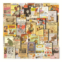 50pcs Retro Magazine Series Stickers for Notebook Luggage Phone