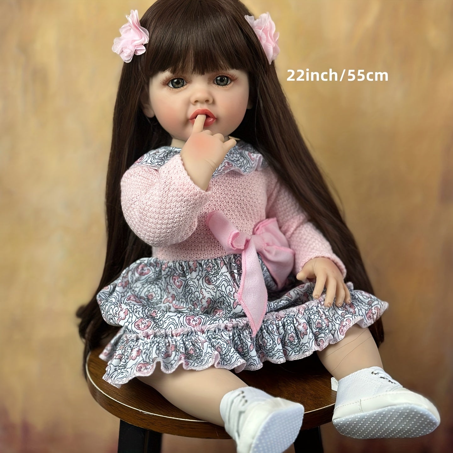 55 Reborn Toddler Dolls Soft Silicone Baby Dolls Halloween Christmas Gift