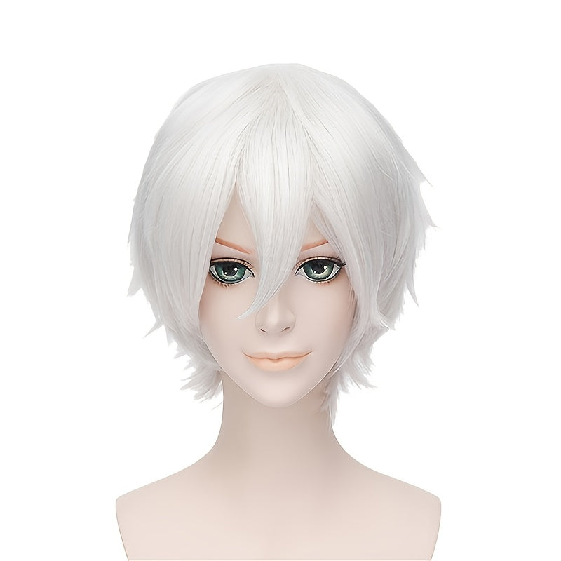 Cosplay Short Wig Silver Fluffy Hair Harajuku Style