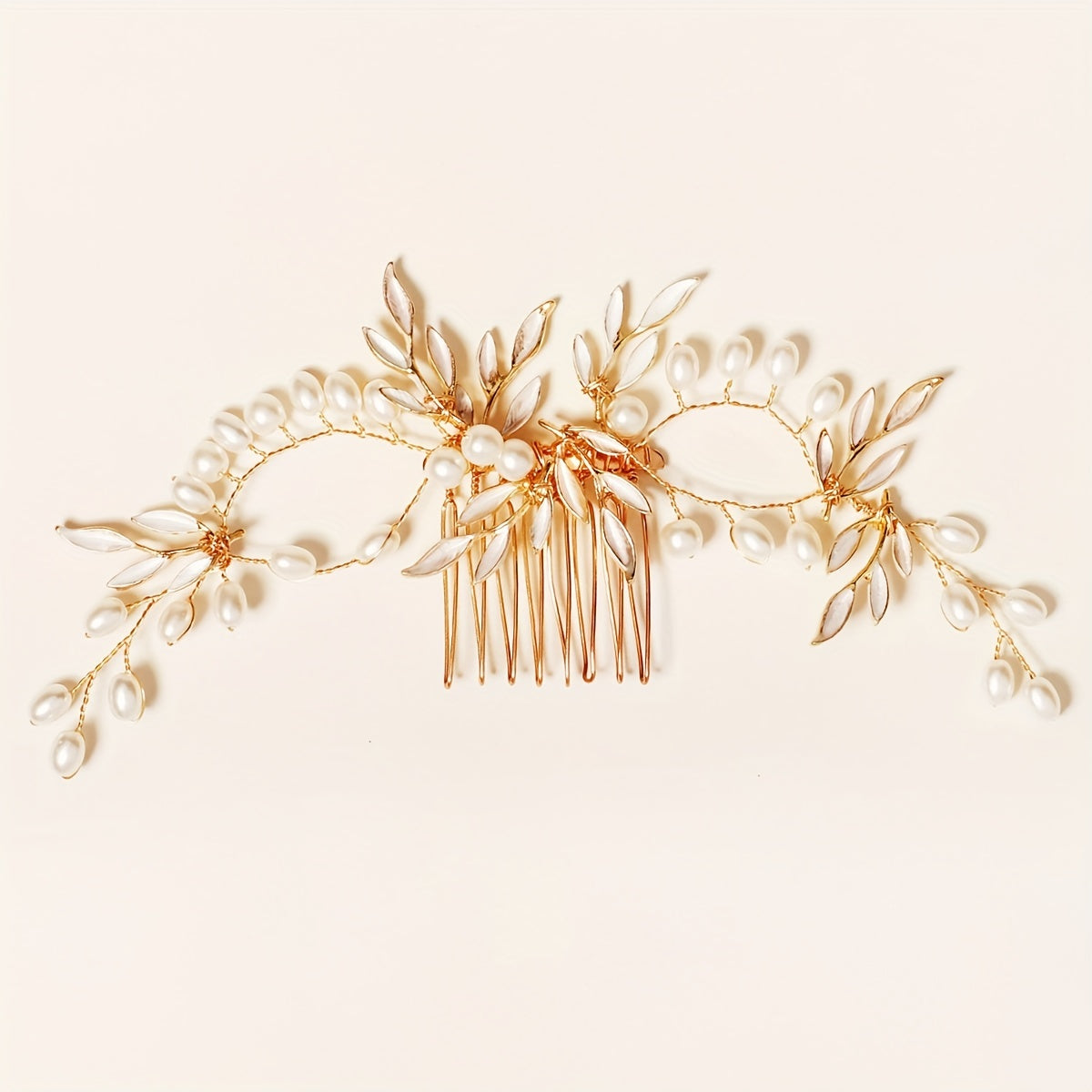 Alloy Leaves Bridal Hair Comb Insert Comb