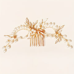 Alloy Leaves Bridal Hair Comb Insert Comb