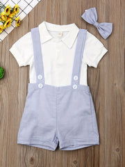 Newborn Baby Boys Gentleman Outfits Romper Top Pants Bowtie Set