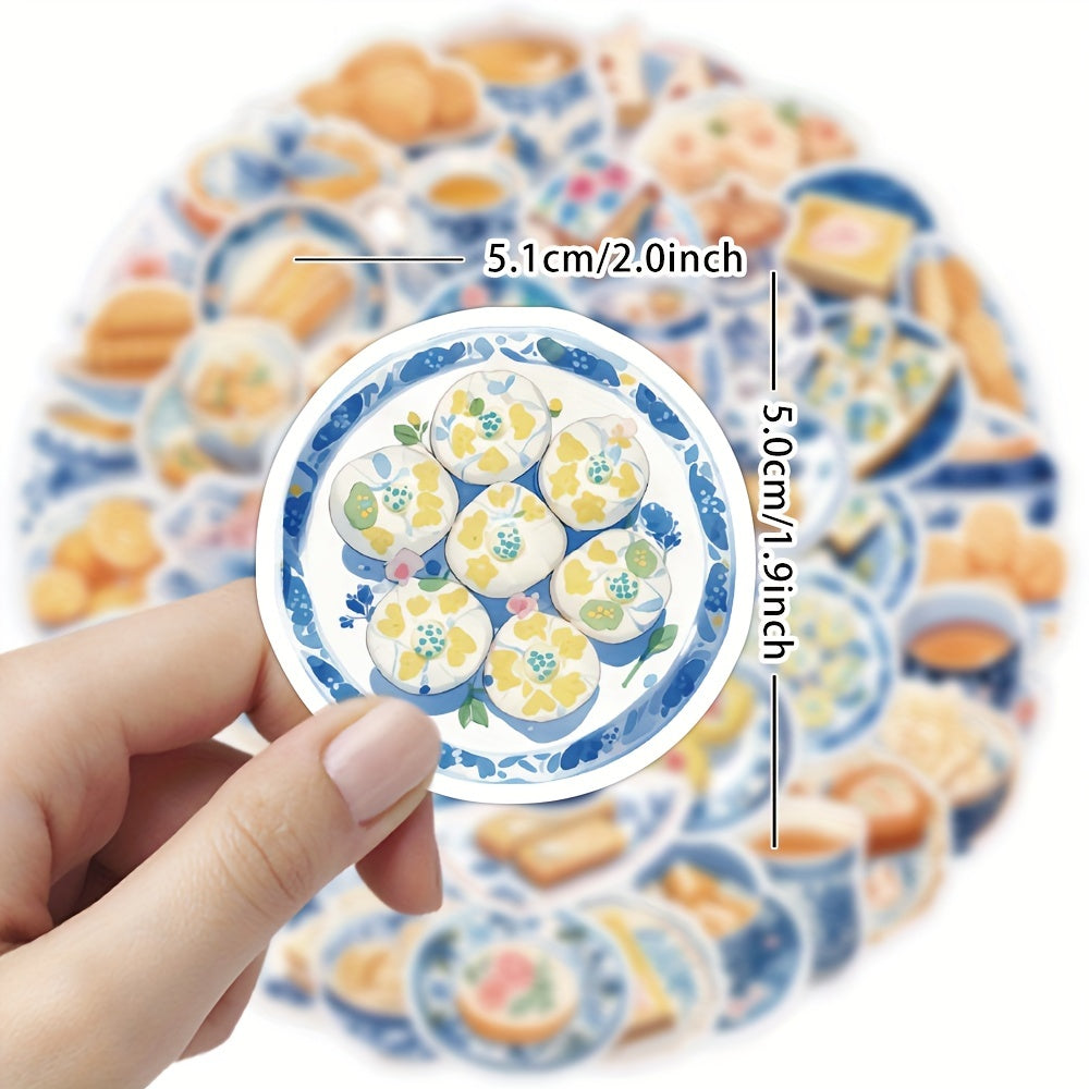 60pcs Porcelain Food Stickers for Luggage, Phones, Laptops