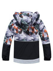 Boys Camo Rain Jacket Waterproof Coat With Hood