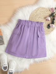 Girls Casual Cotton Skirts with Pockets