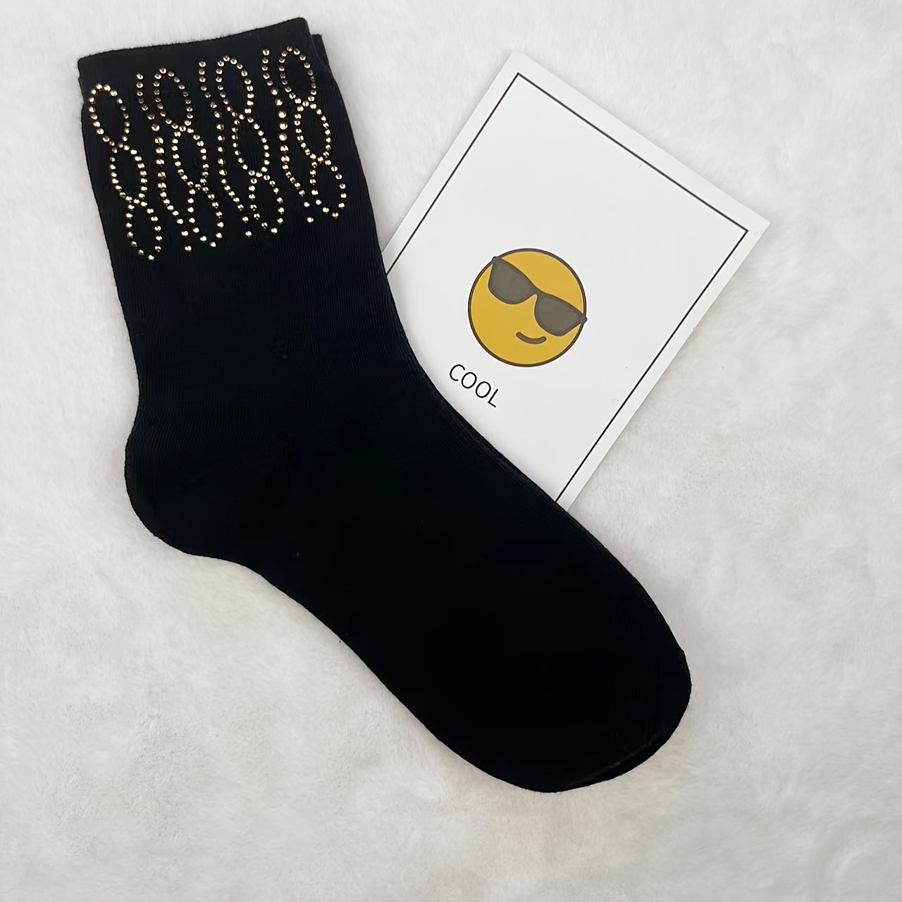 Sparkly Rhinestone Mid Tube Socks for Women
