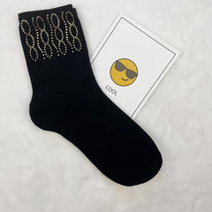 Sparkly Rhinestone Mid Tube Socks for Women