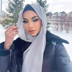 Chiffon Hijab Solid Head Scarf Vintage Shawl Windproof Head Wraps
