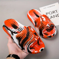 Men's Colorblock Non Slip Slides Lightweight Open Toe Quick Dry Slippers