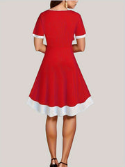 Women's Plus Size Christmas Print A-Line Dress
