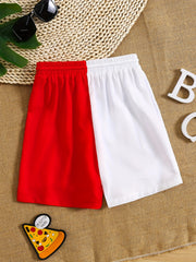 Boys Geometric Dinosaur Swim Trunks Elastic Waist Beach Shorts