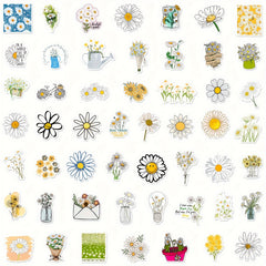 50Pcs Daisy Graffiti Stickers Waterproof DIY Creative Stickers