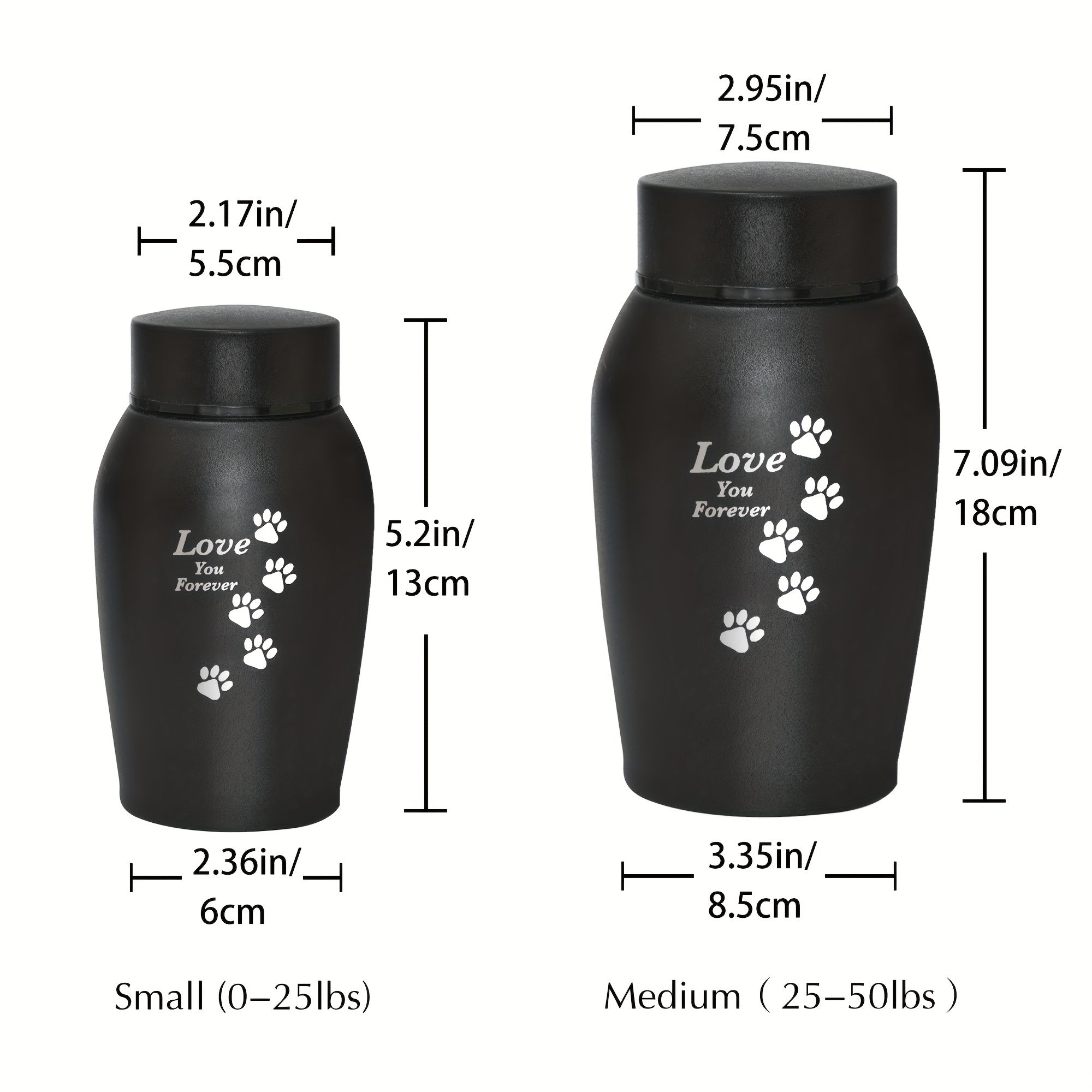 Stainless Steel Pet Urn Dog Ashes Container Memorial Cremation Urns