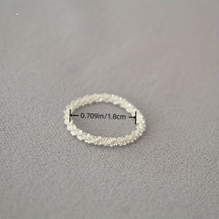 Geometric Ring Faux Pearl Beaded Ring Minimalist Ring For Girls