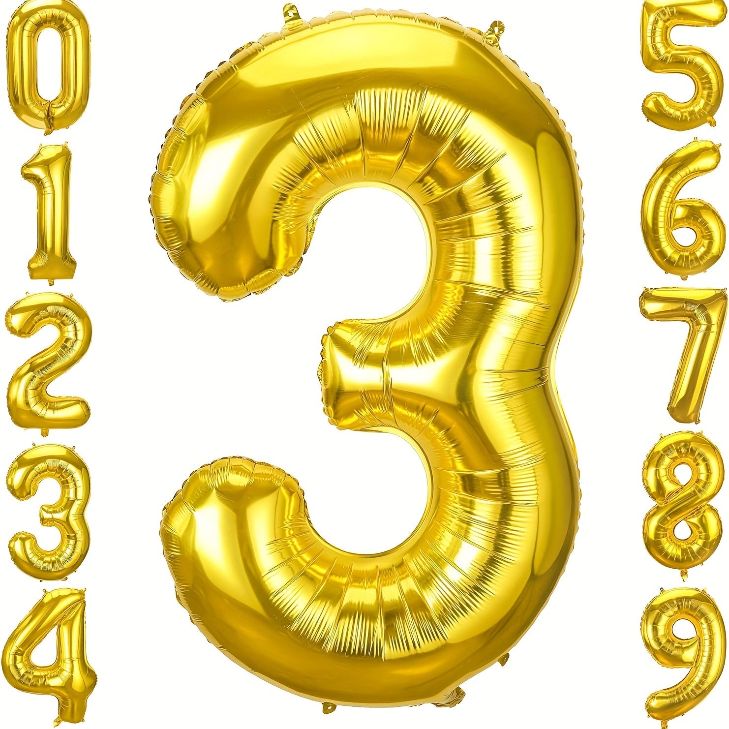 Gold Number Balloon Birthday Decoration