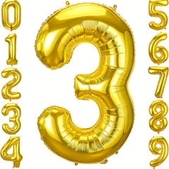 Gold Number Balloon Birthday Decoration