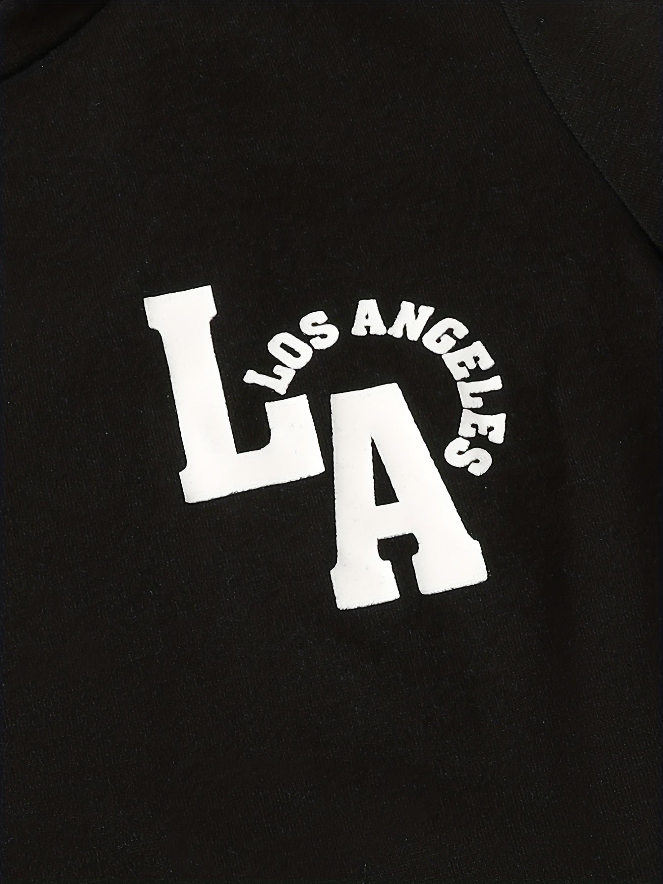 Boys LA Letter Graphic Print Tee&Shorts Set Summer Kids Clothing