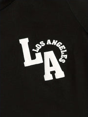 Boys LA Letter Graphic Print Tee&Shorts Set Summer Kids Clothing