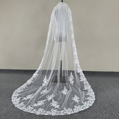 3m Lace Wedding Veil with Comb Ivory Bridal Gown