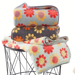 Flower Pattern Towel Set Soft Hand & Bath Towel Absorbent for Bathroom