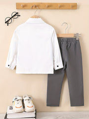 Boys Formal Outfit Short Sleeve Shirt & Pants Set