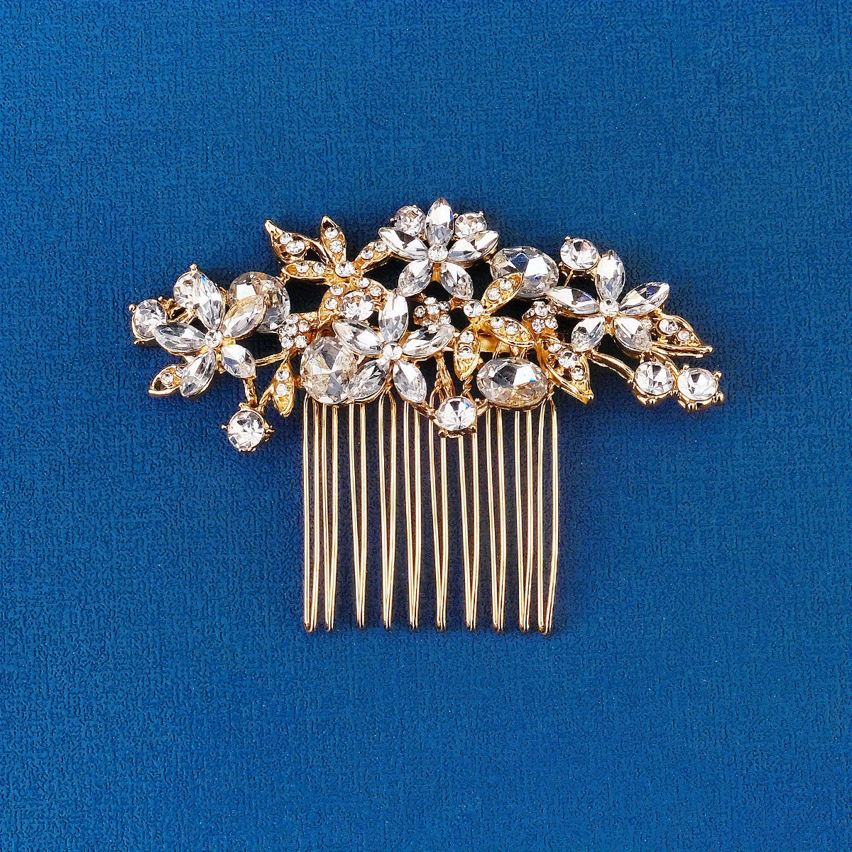 Boho Style Bridal Hair Comb Crystal Flower Hair Comb